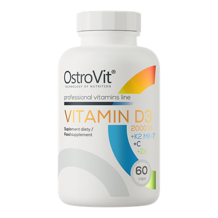 OstroVit Vitamin D3 2000 IU + K2 MK-7 + C + Zinc 60 capsules